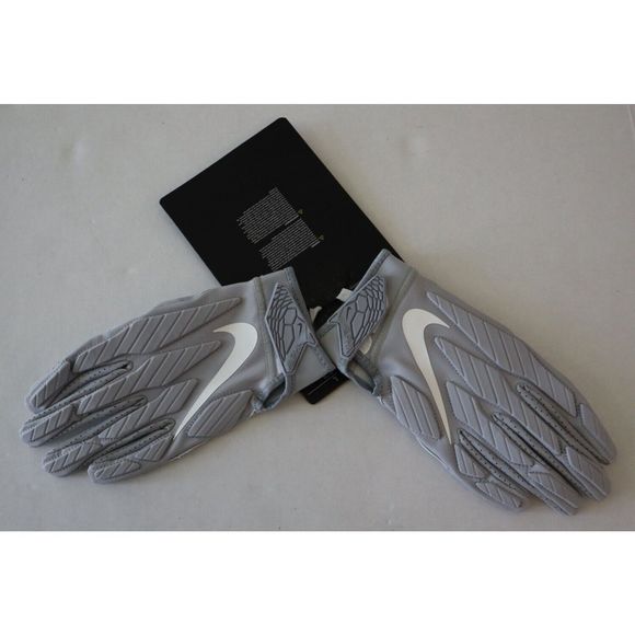 Nike CJ9339 015 Unisex Sz Large Gray/White Superbad 5.0 Football Gloves - Picture 4 of 5
